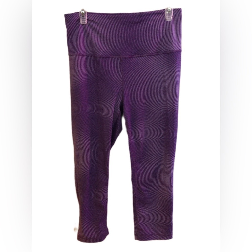 Purple Striped Leggings Shorts